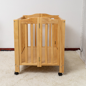 <span class=keywords><strong>Lit</strong></span> d'enfant pliable multifonction B2B, garde-corps latéral, peut être relevé et abaissé, grande taille, berceaux en bois pliables pour bébés - Product Image 5