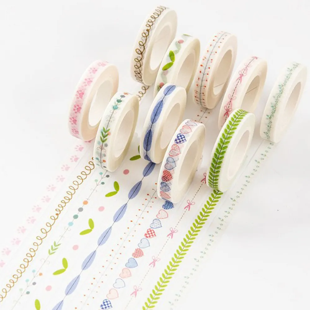 Ensemble de rubans washi style plaid manuel créatif journal bricolage décoration impression de ruban washi