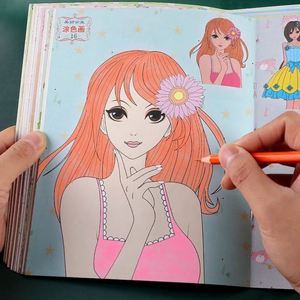 Jouets de dessin animé en 3D pour enfants, livres de coloriage éducatifs pour étudiants avec crayons, couverture en papier peignable, papeterie - Product Image 4