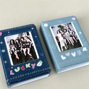S סגנון y2k אלבום תמונות 3 אינץ kpotocard מחזיק תמונה רטרו ג 'ינס אלבום תמונות 40 כיסים זיהוי