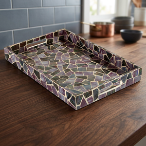 Nuevo Artículo Popular: Bandejas de Almacenamiento Rústicas de Nácar Sostenibles, Capacidad Personalizada, Decorativas para Frutas, Velas y Organizador de Cocina - Product Image 4