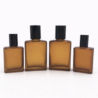Botol Roller Minyak Kosong 5ml 15ml 30ml 10ml, Botol Roller Persegi Panjang Transparan, Buram, dan Amber