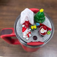 In resina in miniatura di natale serie artigianato a dorso piatto Cabochon Scrapbooking fai da te per 16oz 40oz bicchieri coperchi decorazioni accessori