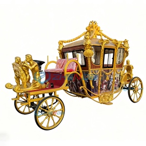 Zhenda New Model Royal Luxury Children Horse Carriage Trailer for Sale Wedding Electric Double-<b>row</b> Horse Drawn Carriage Wagon - Product Image 2
