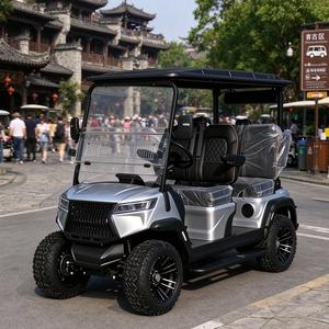 Voiturette de golf électrique tout-terrain 4 places, avec système audio à grand écran pour le divertissement - Product Image 1