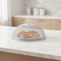 Couvre-plat rond en acier inoxydable, couvre-table domestique anti-insectes et anti-poussière, couvre-aliments haute sécurité