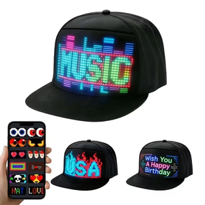 หมวกแก๊ป LED ปรับแต่งข้อความได้ หมวกปาร์ตี้ LED หมวกเบสบอลแบบ Snapback - Product Image 1