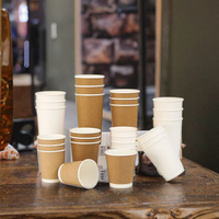 Gobelet en papier kraft écologique à double paroi de 16 oz, imprimé flexographique avec logo personnalisable de KING GARDEN, café minéral jetable