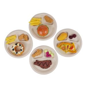 Venta al por mayor Biodegradable 9 "<span class=keywords><strong>3</strong></span> Compartimentos <span class=keywords><strong>Plato</strong></span> Vajilla Bandeja Redonda Caña de Azúcar Bagazo <span class=keywords><strong>Plato</strong></span> - Product Image 6