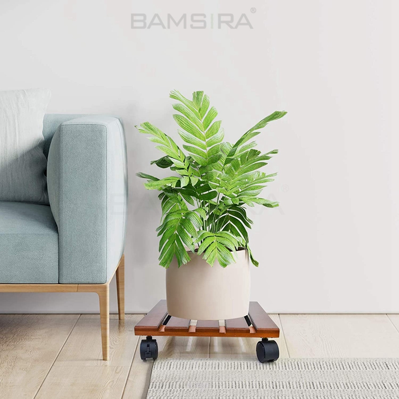 Бамбуковые подставки для растений/Caddy для дома и улицы, тележки для растений/Bamsira_BSCI
