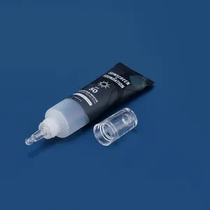 Envase cosmético personalizado, aplicador de gotero suave vacío, tubo exprimidor transparente para el cuidado de la piel Facial, tubo cosmético puntiagudo, 30ml