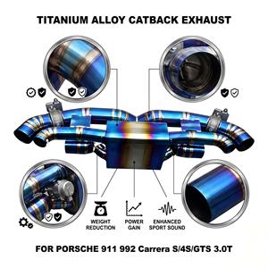 ท่อไอเสียแบบ Catback วาล์ว Vortex Blue Titanium สำหรับ Porsche 911 992 Carrera S 4S GTS 3.0T ปี 2019-2025 ชุดแต่งแบบติดตั้งได้โดยตรง - Product Image 1