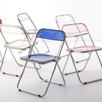 Chaise en acrylique transparente, simple, pliable, pour la maison, la salle à manger, tabouret tendance, chaise de magasin de vêtements pour célébrités d'Internet, salon