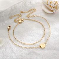 Accessoires Bracelet en acier inoxydable avec chaîne à perles, ne ternit pas, ensemble de bracelets double couche en acier inoxydable, or 18 carats, double trou