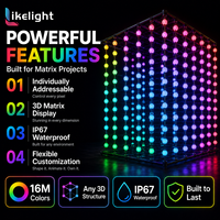 Guirlande de balles LED 3D RGB à haute luminosité OEM ODM, 35 mm, 50 mm, 24 V, GS8206, IP67, éclairage de rideau LED pour façade de bâtiment