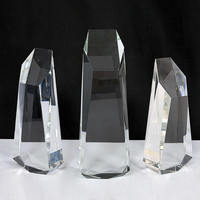 Trophées en cristal personnalisés avec gravure laser 3D, trophées hexagonaux en cristal vierges