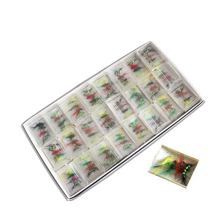 Super low price promotion Insect Bait 96pcs/sets Mix Trout Bass Fishing Tackle Fly Fishing Flies Lures Dry Wet Fishing Lure