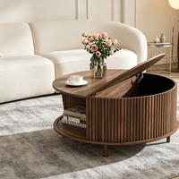 Table basse ronde moderne et durable pour salle à manger et salon avec armoire et rangement, meubles décoratifs pour la maison