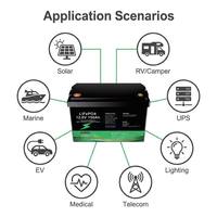 Batterie LiFePO4 à semi-conducteurs 12,8 V 150 Ah 1,28 kWh, remplacement de batterie plomb-acide à décharge profonde, étanche IP68 avec écran LCD, plus de 6000 cycles
