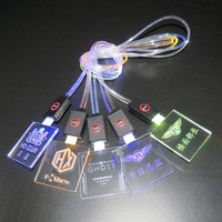 Badge nominatif personnalisable vierge, rechargeable, multicolore, en acrylique, clignotant, avec sangle de cou en plastique réglable