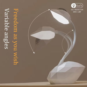 Lampe de table de projection de lumière nocturne sans fil contemporaine à batterie, protection oculaire en ABS pliable de haute qualité Swan - Product Image 2
