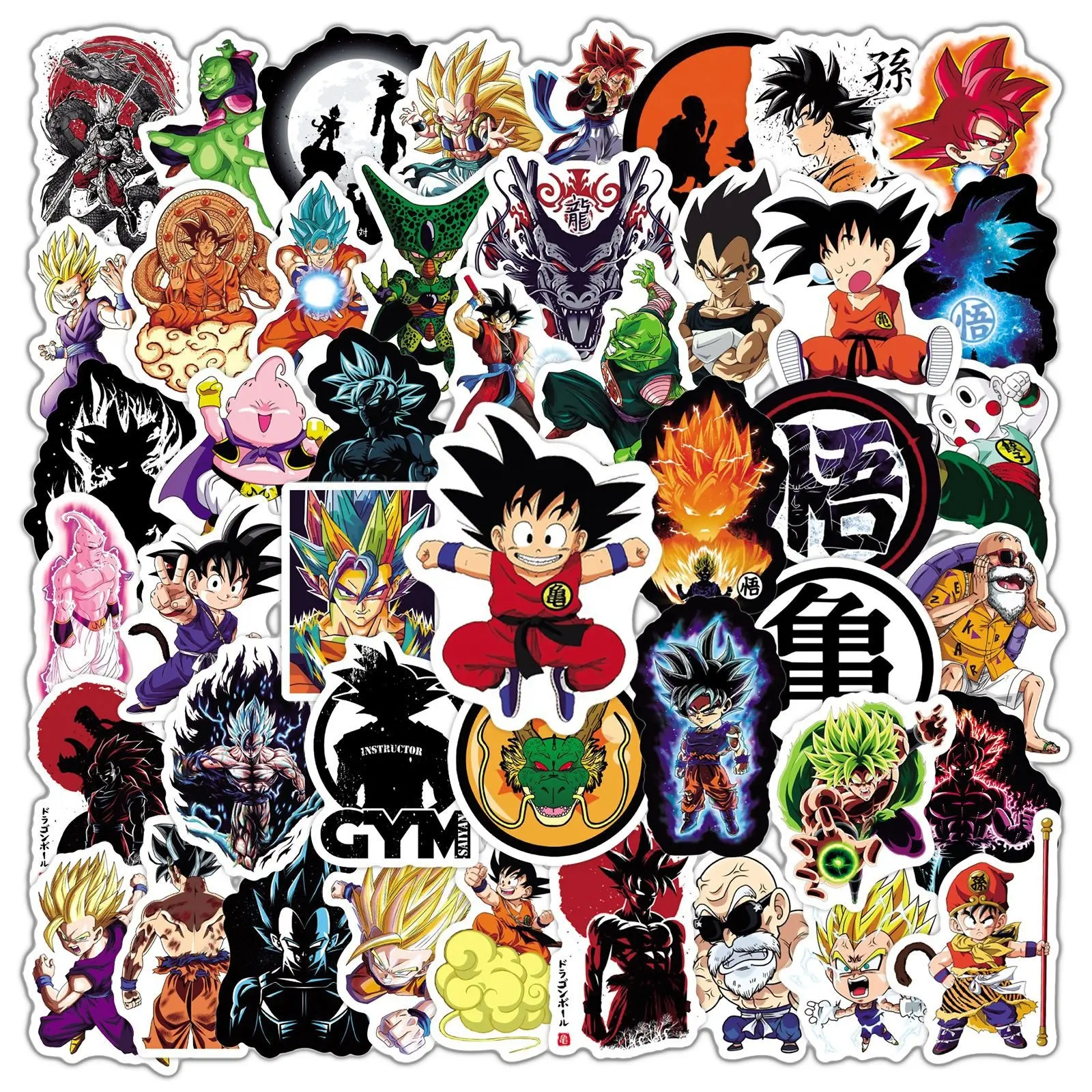 50Pcs Dragon Ball classic Motion Anime Sticker Label per ragazzo bambini promozione regali bagagli Laptop adesivi giocattolo fai da te