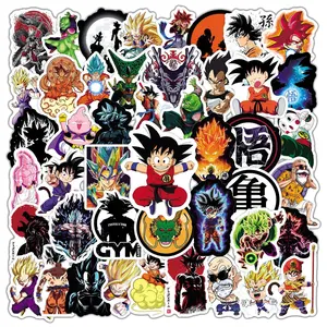 50 Stück Dragon Ball Classical Motion Anime Aufkleber Etikett für Jungen Kinder Promotion Geschenke Gepäck Laptop Diy Spielzeug Aufkleber