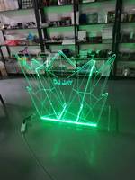 Table de DJ en acrylique transparent avec éclairage LED, station DJ, mobilier de table de DJ