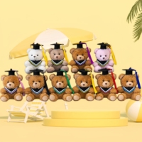 Mini-ours en peluche de 10 cm (4 pouces) pour la remise des diplômes, animaux en peluche, breloques, poupées, jouets porte-clés en peluche, vente en gros