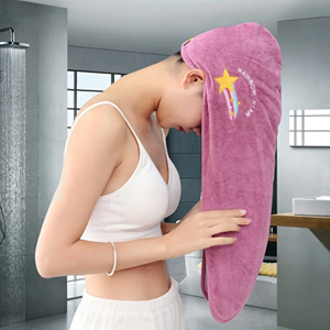 Chapeau de séchage rapide en microfibre rayé pour cheveux - Product Image 4
