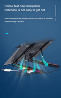 Support pour ordinateur portable avec logo personnalisé, support pour ordinateur portable de jeu, nouveau modèle, avec 6 angles réglables, 9 modes d'éclairage RVB, 3 hubs USB