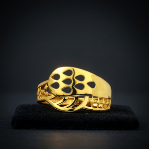 Geometric Yellow <b>Gold</b> Rhodium Plated <b>Vintage</b> Style Wedding Anniversary Everyday Wear Unisex Fine Jewelry <b>Ring</b> - Product Image 2