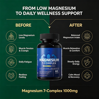 Kapsul Kompleks Magnesium OEM, Suplemen Vitamin & Mineral untuk Dewasa & Remaja, Tulang & Otot Lebih Kuat, Suplemen Herbal
