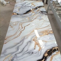 Panneau mural en PVC haute brillance, imperméable, décoratif pour l'intérieur, revêtement UV, panneau en marbre pour la décoration murale, panneau de séparation flexible