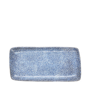 Vassoio Rettangolare Granilla Fountain 30x15 Cm, Piatto in Ceramica Blu Maculato - Product Image 1