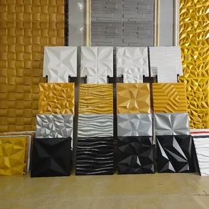 Panel dinding tekstur 3D dalam ruangan ramah lingkungan papan Dekorasi PVC
