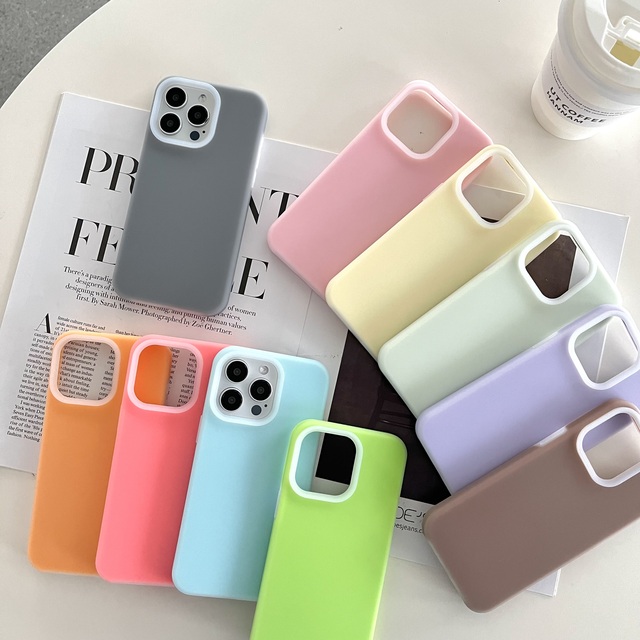 Liquid Silicone Phone Case With Microfiber for iphone Jelly Candy Color Back Cover Bumper Phone Case for iphone 16 15 14 Pro MAX