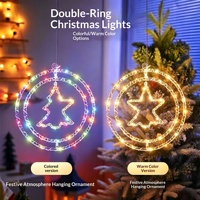 Weihnachts-Ring-LED-Lichterkette 3m Dimmbar 100 Stunden Festliche Feiertagsdekoration Acht Funktionen Kabelgebundene Farbige Lichter