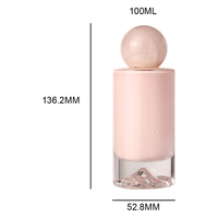Flacon de parfum pour femmes en verre rose cylindrique de 100 ml, flacon de parfum à fond volcanique avec boîte cadeau personnalisée