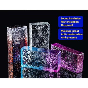 Brique de verre thermofusible cristal de glace texturé briques de verre clair cloison/comptoir de bar/mur rideau briques de verre de construction ignifuges - Product Image 5