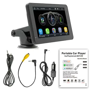 Pemutar MP5 Multimedia mobil, Monitor otomatis Android CarPlay nirkabel 7 inci untuk mobil dan mobil
