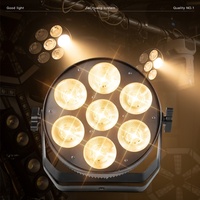 Blanc froid chaud 2in1 7*50w Cob Led Stage Spot Lights Aluminium Flat Dmx Control 7 Eyes Cob Par Light