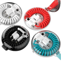 Kit de Adaptador de Carga USB Multifuncional para Viajes, Cable Transparente con Resorte, Convertidor USB y Juego de Cables de Carga C-C de 60W