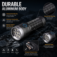 Lampe torche LED tactique en alliage d'aluminium W5185, étanche, rechargeable par USB Type-C, 1600 lumens, modes SOS/clignotant pour