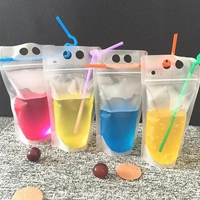 Les enfants à fermeture éclair se lèvent pour le sac de boisson en plastique à pochette transparente transparente pour jus