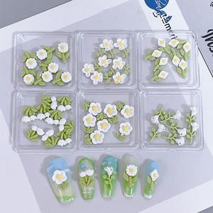 3D Resin <b>Flower</b> & Bow Nail Art Charms Set 6 Grids Transparent Storage Box Spring Summer DIY Nail Decorations for Salon Home - Product Image 1