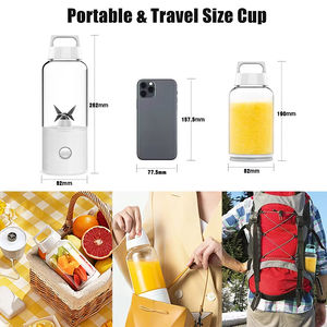 Tasse de voyage pour l'extérieur 500ml rose/bleu/<span class=keywords><strong>blanc</strong></span> batteur sur socle presse-agrumes portable mini bouteille de fruits shaker smoothie blender - Product Image 4