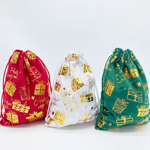 Sac à cordon en velours pour Noël, mariages et fêtes, pour bonbons et jouets, vente en gros - Product Image 5