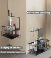Évier de cuisine Caddy porte-éponge maison comptoir organisateur de vidange en acier au carbone suspendu robinet support de rangement