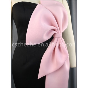 ZHEZHE 2023 Chic Mini vestido ajustado con lazo rosa señoras elegancia Sexy tubo Top vestido de fiesta - Product Image 6